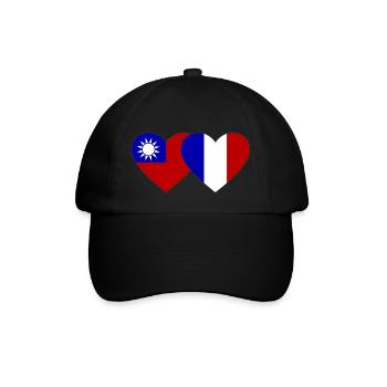 Taiwan France Flag Heart - Casquette classique - noir/noir - Devant