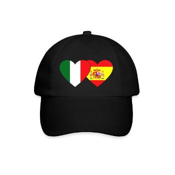 Italie Espagne Flag Coeur - Casquette classique - noir/noir - Devant