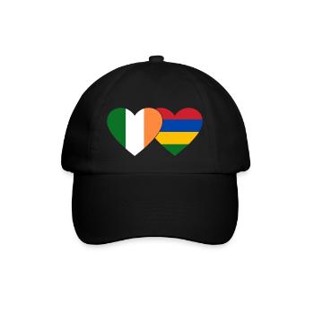 Ireland Mauritius Flag Heart - Baseball Cap - black/black - Front