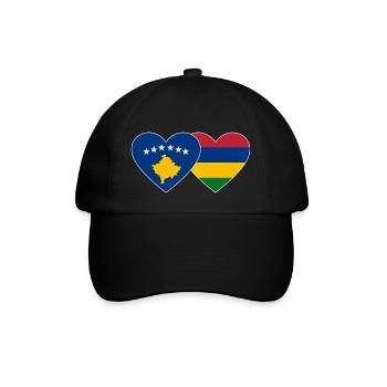 Bosnia Mauritius Flag Heart - Baseball Cap - black/black - Front