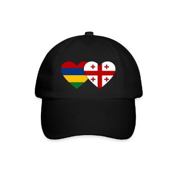 Mauritius Georgia Flag Heart - Baseball Cap - black/black - Front