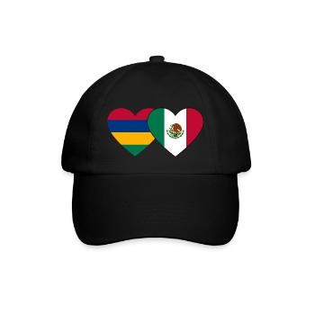 Mauritius Mexico Flag Heart - Baseball Cap - black/black - Front