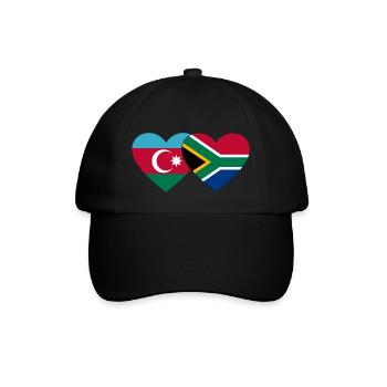 Azerbaïdjan Afrique du Sud Flag Heart - Casquette classique - noir/noir - Devant