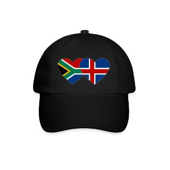 Südafrika Island Flagge Herz - Baseballkappe - Schwarz/Schwarz - Vorne