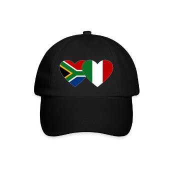 Afrique du Sud Italie Flag Heart - Casquette classique - noir/noir - Devant