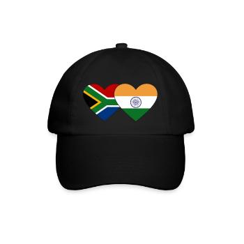 Afrique du Sud Inde Flag Heart - Casquette classique - noir/noir - Devant