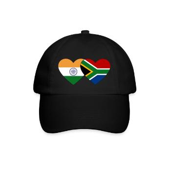 Inde Afrique du Sud Flag Heart - Casquette classique - noir/noir - Devant