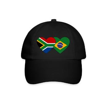 Afrique du Sud Brésil Flag Heart - Casquette classique - noir/noir - Devant