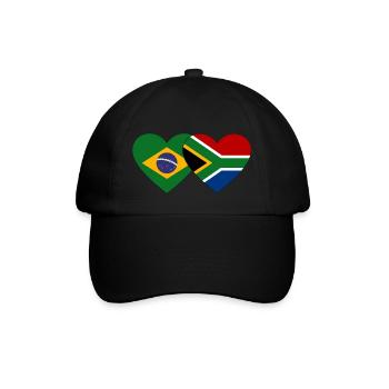 Brésil Afrique du Sud Flag Heart - Casquette classique - noir/noir - Devant
