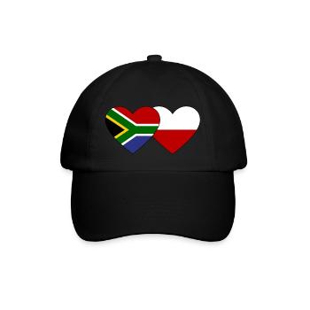 Südafrika Polen Flagge Herz - Baseballkappe - Schwarz/Schwarz - Vorne