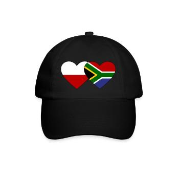 Poland South Africa Flag Heart - Baseball Cap - black/black - Front