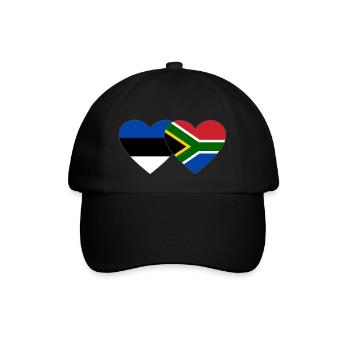 Estonia South Africa Flag Heart - Baseball Cap - black/black - Front