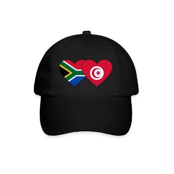 Afrique du Sud Tunisie Flag Heart - Casquette classique - noir/noir - Devant