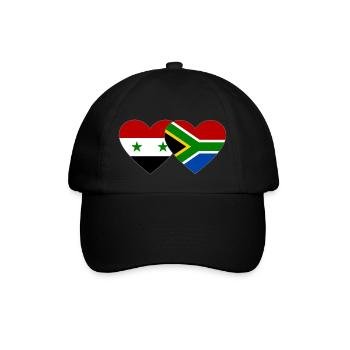 Syria South Africa Flag Heart - Baseball Cap - black/black - Front