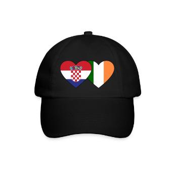 Kroatien Irland Flagge Herz - Baseballkappe - Schwarz/Schwarz - Vorne