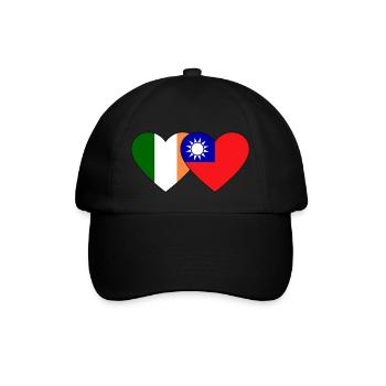 Ireland Taiwan Flag Heart - Baseball Cap - black/black - Front
