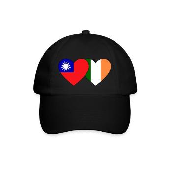 Taiwan Ireland Flag Heart - Baseball Cap - black/black - Front
