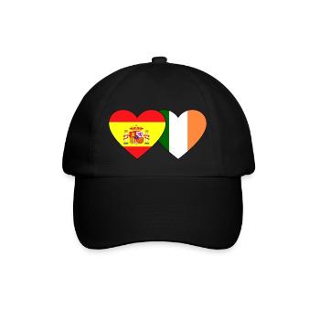 Spain Ireland Flag Heart - Baseball Cap - black/black - Front