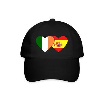 Ireland Spain Flag Heart - Baseball Cap - black/black - Front
