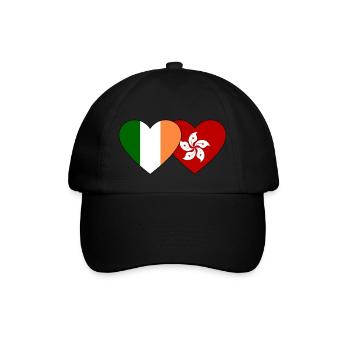 Ireland Hong Kong Flag Heart - Baseball Cap - black/black - Front