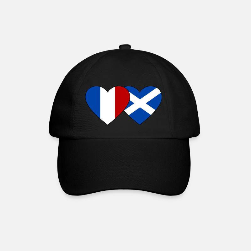 France Ecosse Flag Coeur - Casquette classique - noir/noir
