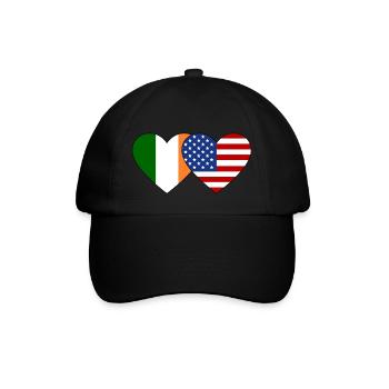 Ireland USA Flag Heart - Baseball Cap - black/black - Front