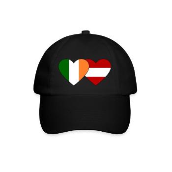 Ireland Austria Flag Heart - Baseball Cap - black/black - Front