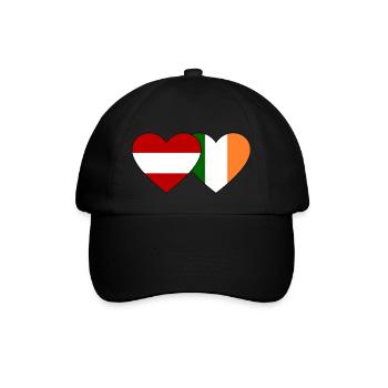 Austria Ireland Flag Heart - Baseball Cap - black/black - Front
