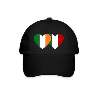 Ireland Italy Flag Heart - Baseball Cap - black/black - Front