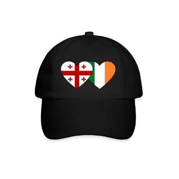Georgien Irland Flagge Herz - Baseballkappe - Schwarz/Schwarz - Vorne