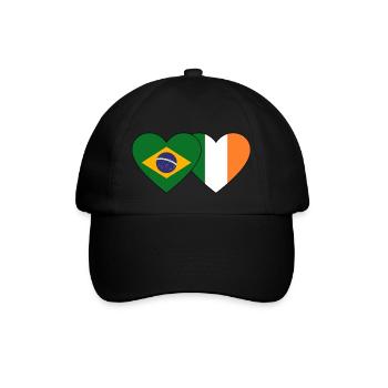 Brazil Ireland Flag Heart - Baseball Cap - black/black - Front