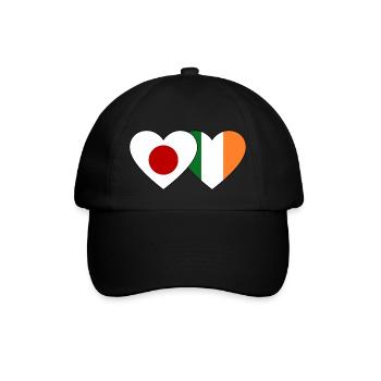 Japan Irland Flagge Herz - Baseballkappe - Schwarz/Schwarz - Vorne