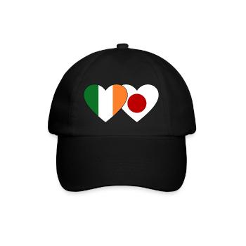 Irland Japan Flagge Herz - Baseballkappe - Schwarz/Schwarz - Vorne