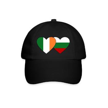 Ireland Bulgaria Flag Heart - Baseball Cap - black/black - Front