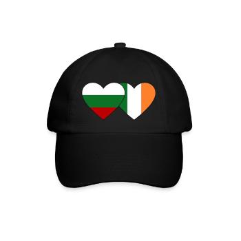 Bulgarien Irland Flagge Herz - Baseballkappe - Schwarz/Schwarz - Vorne