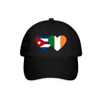 Cuba Ireland Flag Heart - Baseball Cap - black/black - Front
