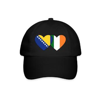Bosnien Irland Flagge Herz - Baseballkappe - Schwarz/Schwarz - Vorne