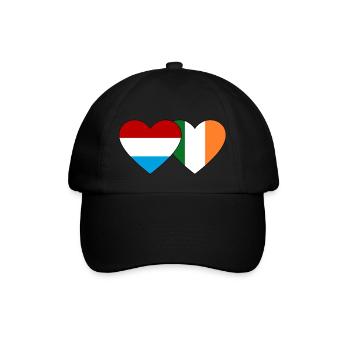 Luxembourg Ireland Flag Heart - Baseball Cap - black/black - Front