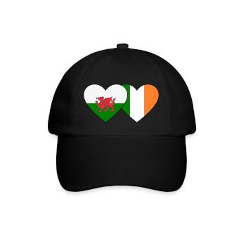 Wales Ireland Flag Heart - Baseball Cap - black/black - Front