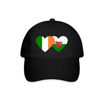 Ireland Wales Flag Heart - Baseball Cap - black/black - Front