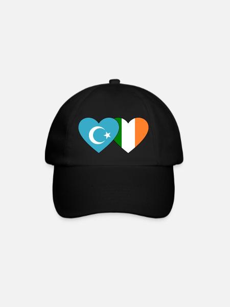 Cœur de drapeau ouïghour irlandais - Casquette classique - noir/noir