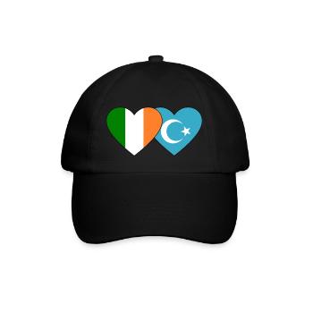 Irland Uiguren Flagge Herz - Baseballkappe - Schwarz/Schwarz - Vorne