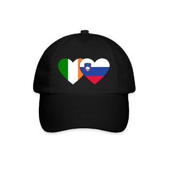 Ireland Slovenia Flag Heart - Baseball Cap - black/black - Front