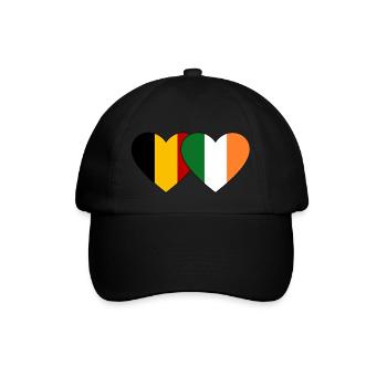 Belgien Irland Flagge Herz - Baseballkappe - Schwarz/Schwarz - Vorne