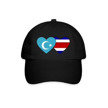 Ouïghours Costa Rica drapeau coeur - Casquette classique - noir/noir - Devant