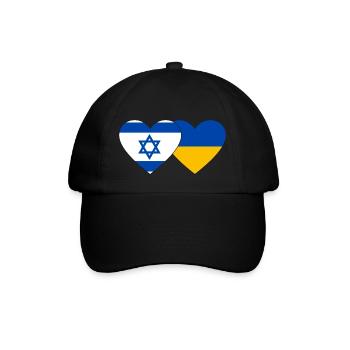 Israël Ukraine Flag Heart - Casquette classique - noir/noir - Devant