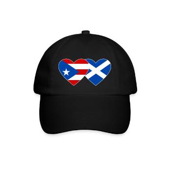 Puerto Rico Schottland Flagge Herz - Baseballkappe - Schwarz/Schwarz - Vorne