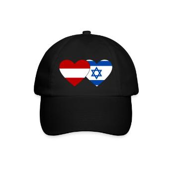 Austria Israel Flag Heart - Baseball Cap - black/black - Front