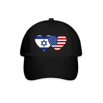 Israel USA Flag Heart - Baseball Cap - black/black - Front