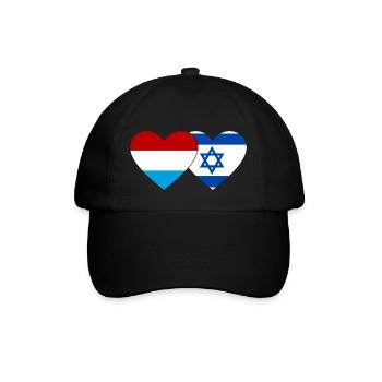 Luxembourg Israel Flag Heart - Baseball Cap - black/black - Front